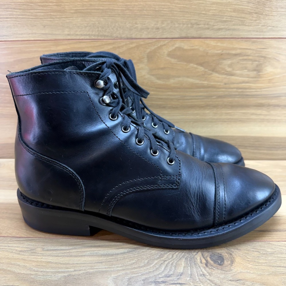 Thursday Boots Captain Cap Toe Classic Mens 10 D Black Leather Heritage Business